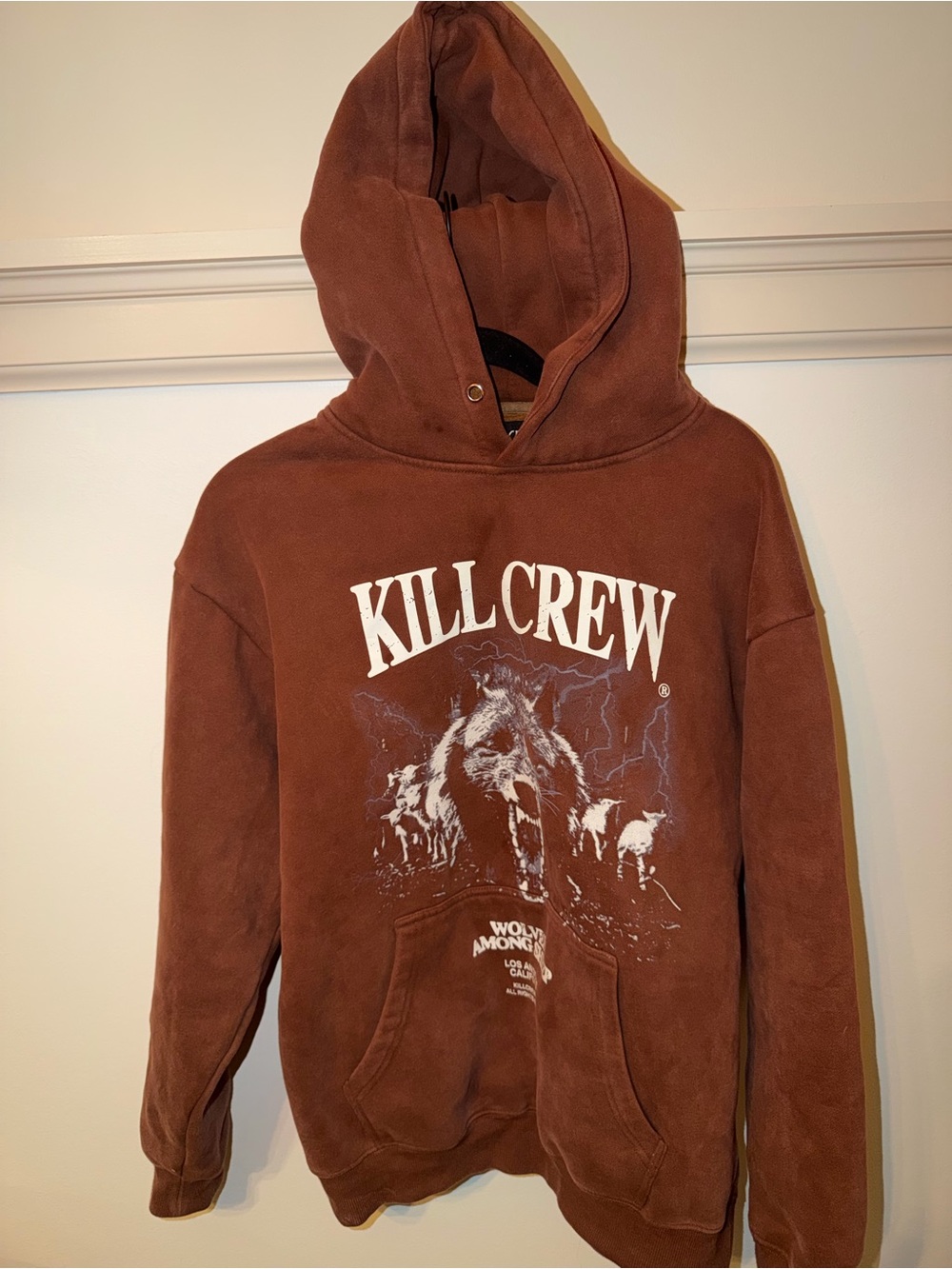 Kill Crew Brown Wolves Among Sheep Hoodie Size S